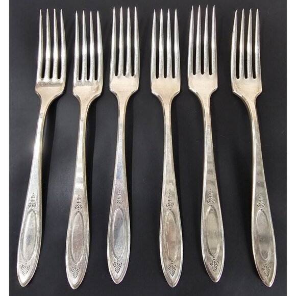 Community Plate Vintage Lot of 6 Silverplated Dinner Forks 7 3/4" Replacements - Picture 1 of 6